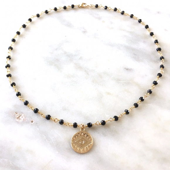 Rosary + Evil Eye Choker Necklace - Picture 4 of 4